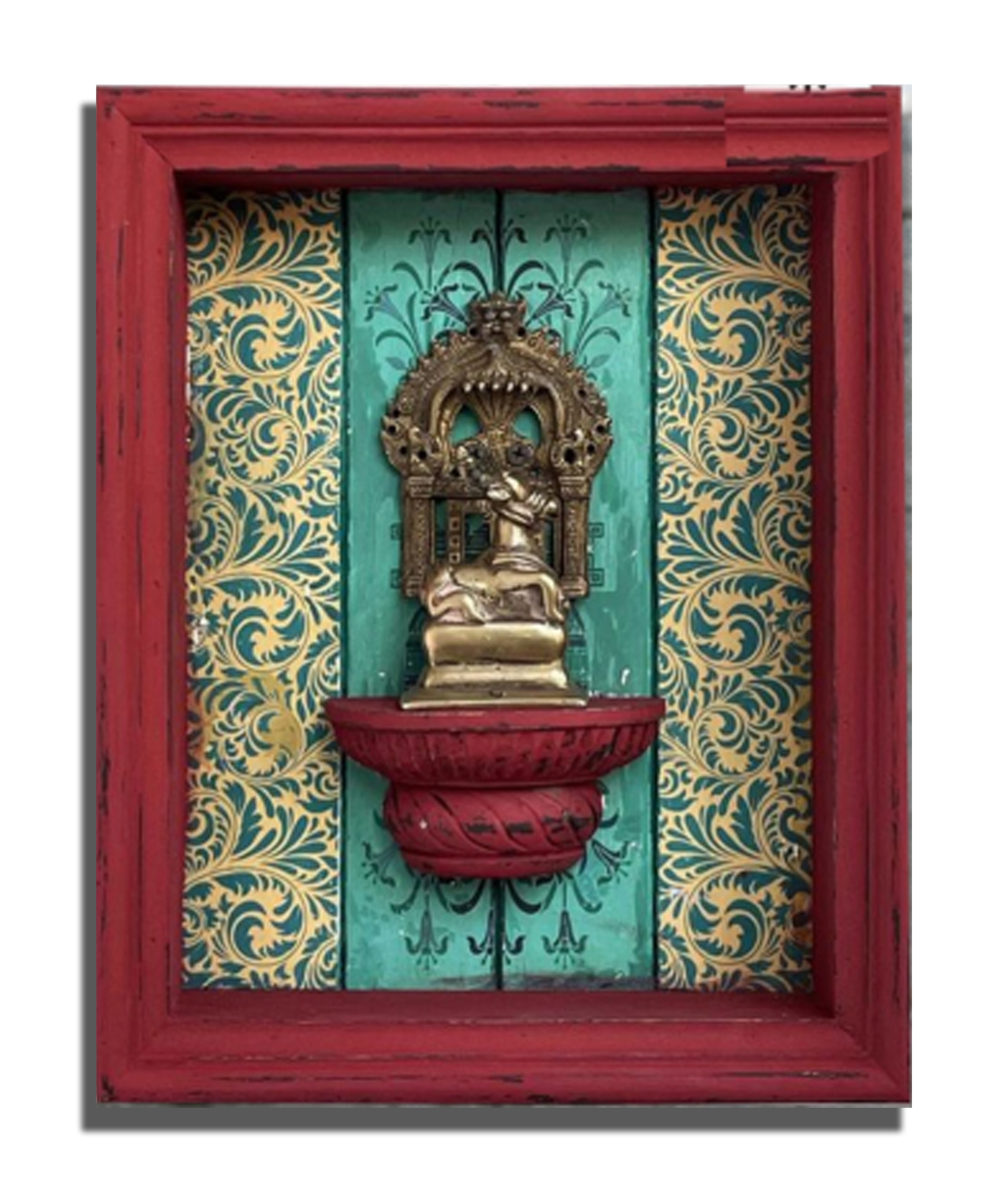 Glimps of Art (Jharokha) - RED AND GREEN - Size :12.25*10.25*3
