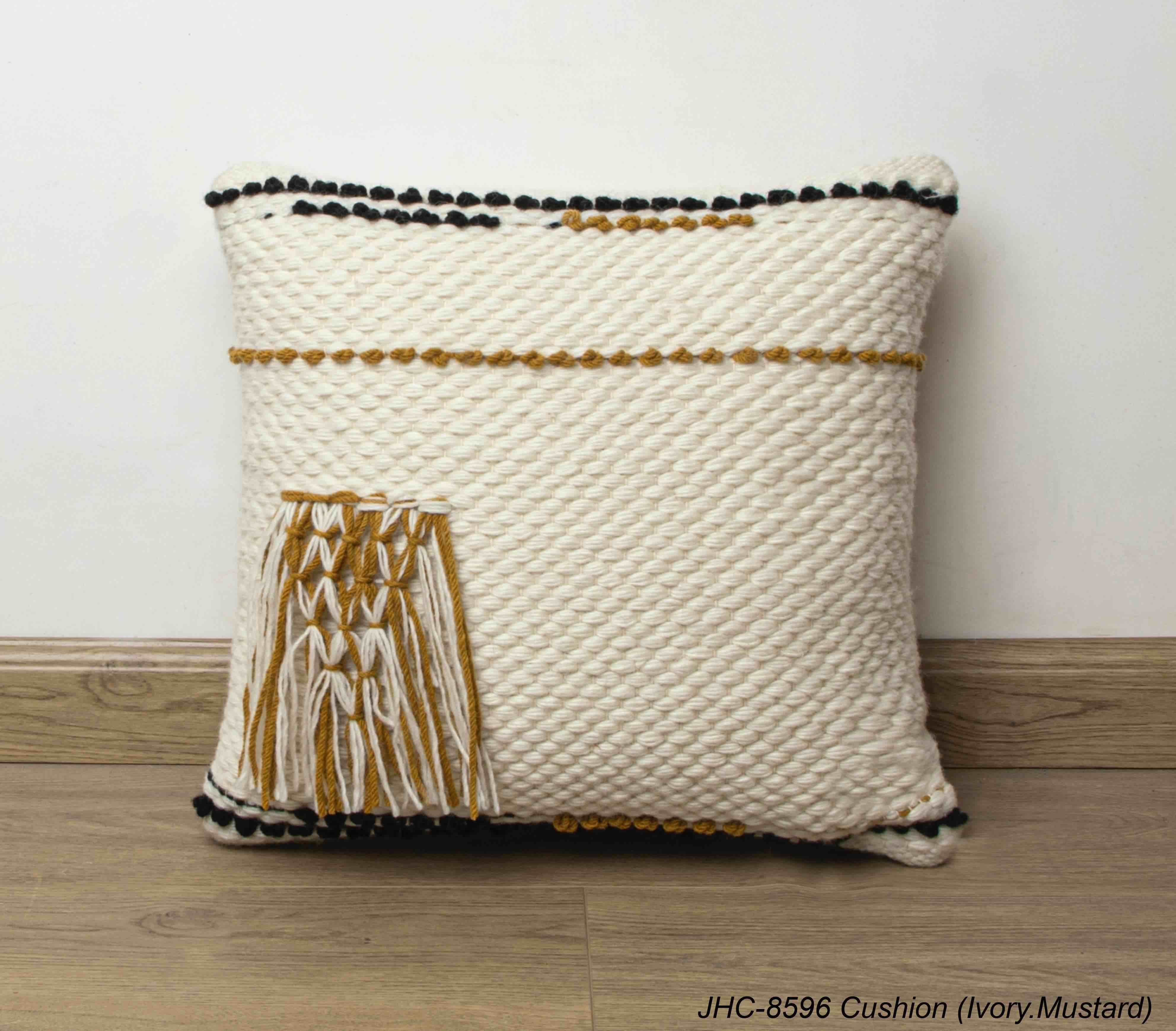Cushion JHC-8596 Ivory Mustard 18x18
