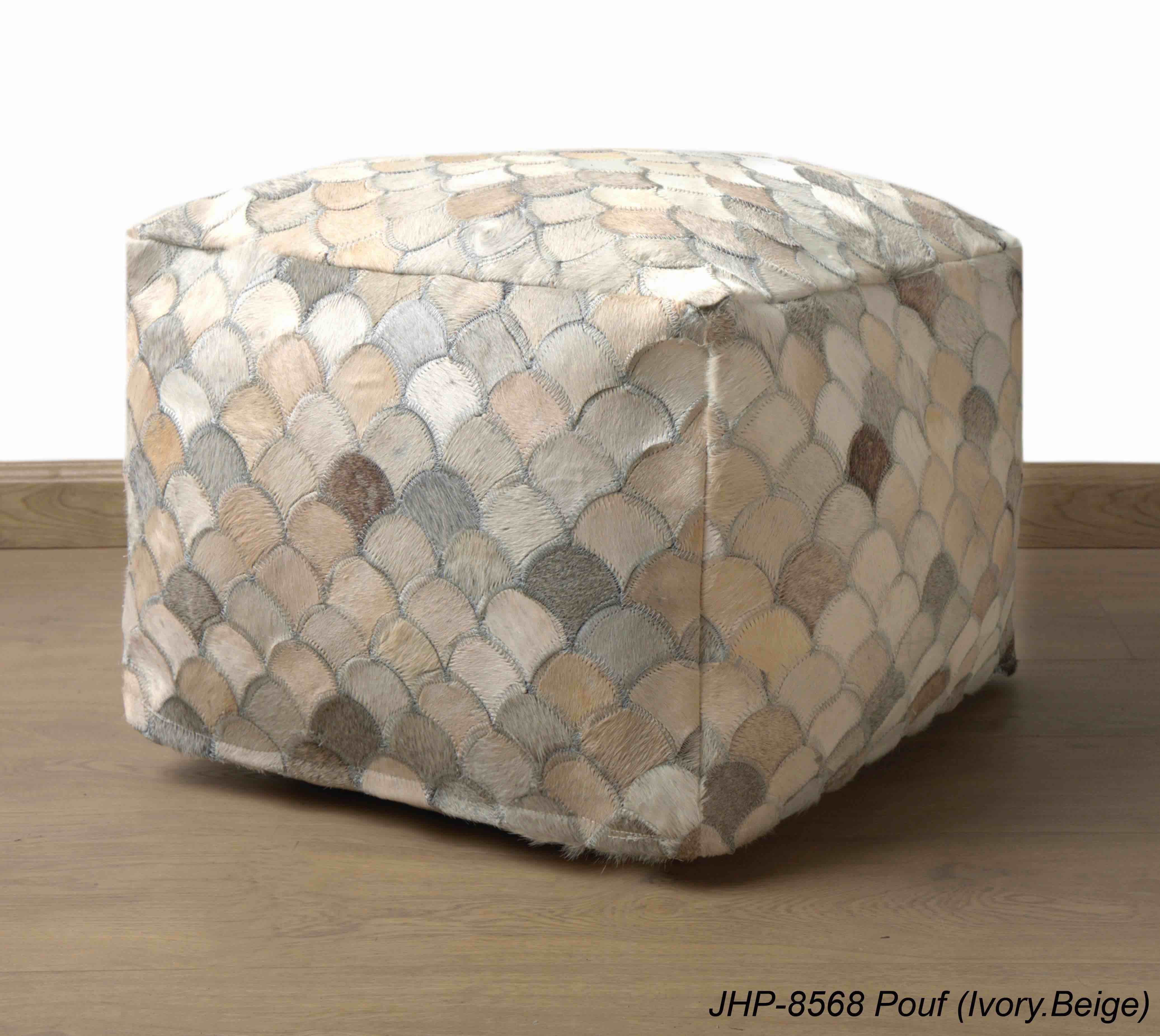 Handmade JHP Poufs Ivory Beige 20x20x14 inch
