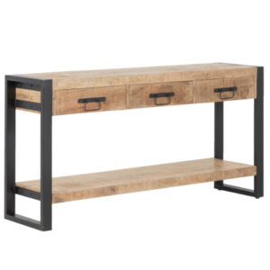 3 drawer console table - Natural wood finish - NIPL10628