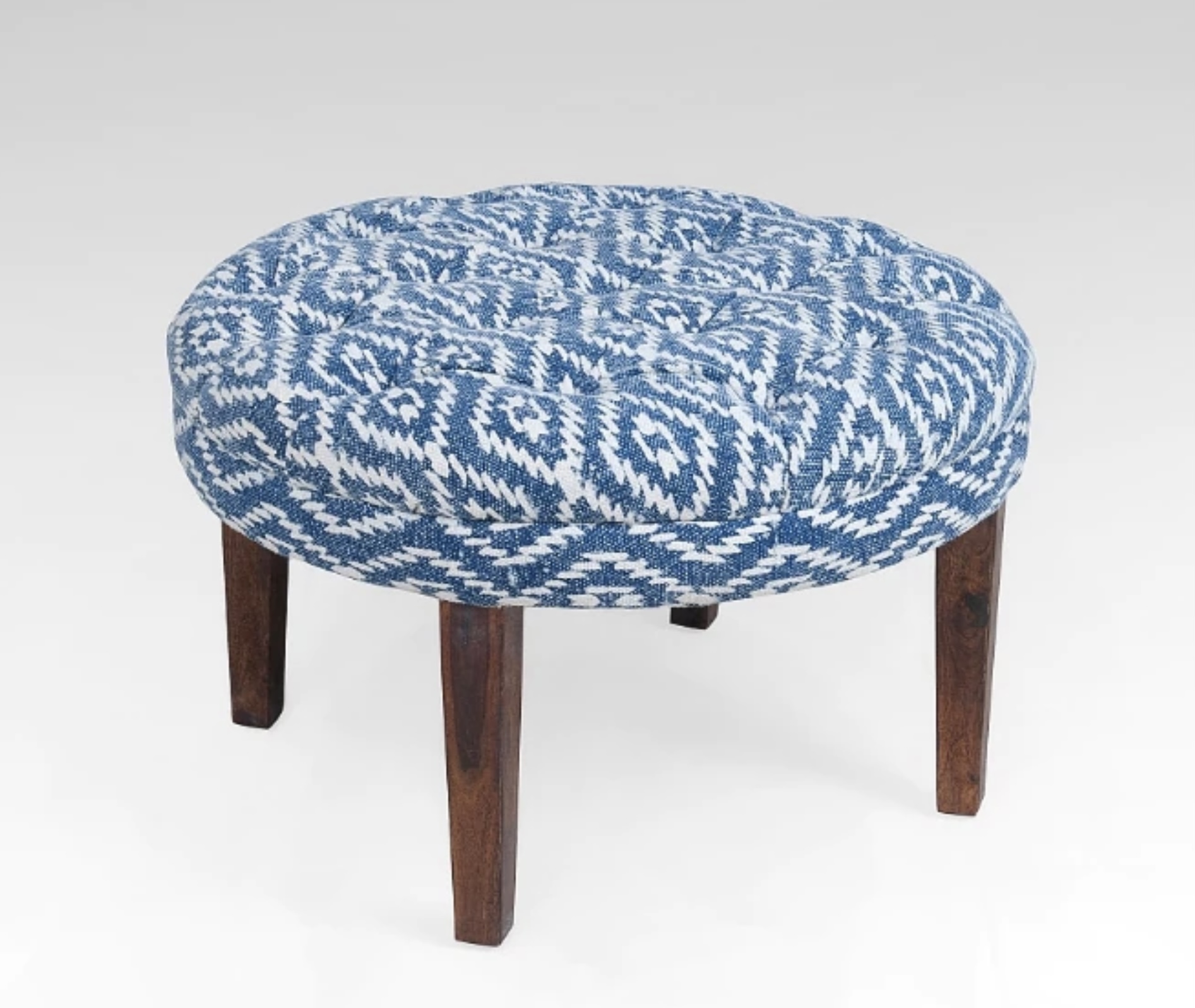Cotton ottoman stype puff - Light brown finish - NIPL20195