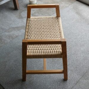 Weaven wooden bench - Natural wood finish - NIPL20361