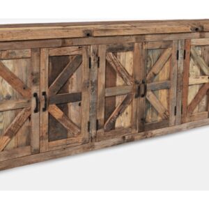 Recycle wood large sideboard Natural Wood - Size 210X40X82 cms - NIPL10137