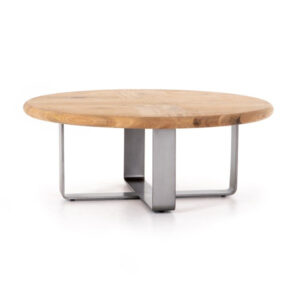 Round office coffee table Natural Wood - Size 105X105X40 cms - NIPL10554