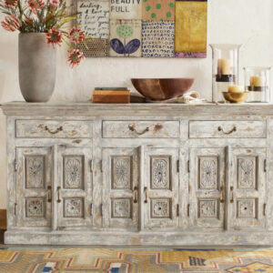 Antique rustic sideboard Rustic Gray - Size 178X45X90 cms - NIPL20323