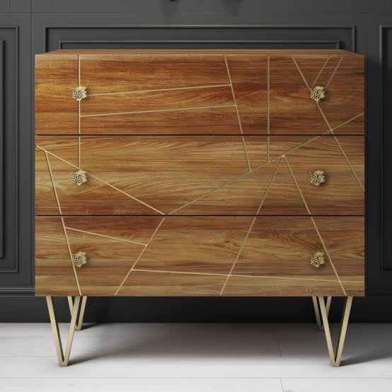 Brass fitted chest Natural Wood - Size 100X40X120 cms - NIPL20373